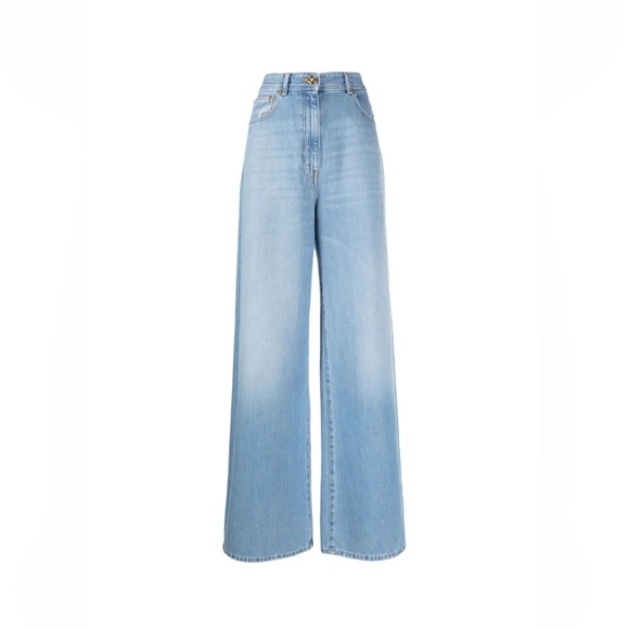 Women's Versace Light Blue Wide-Leg Jeans
